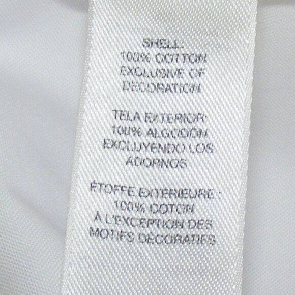 CHICO'S Top, 1/M, White, NO Iron, Leopard Accents, 3/4 sleeves, hidden buttons - Picture 11 of 13